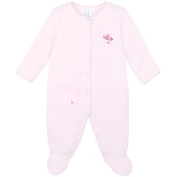Festive Hearts Embroidered Pink Footie