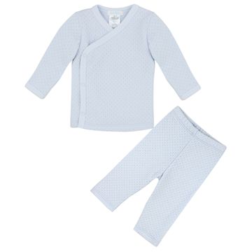 Two Piece Quilted Layette Set, Blue