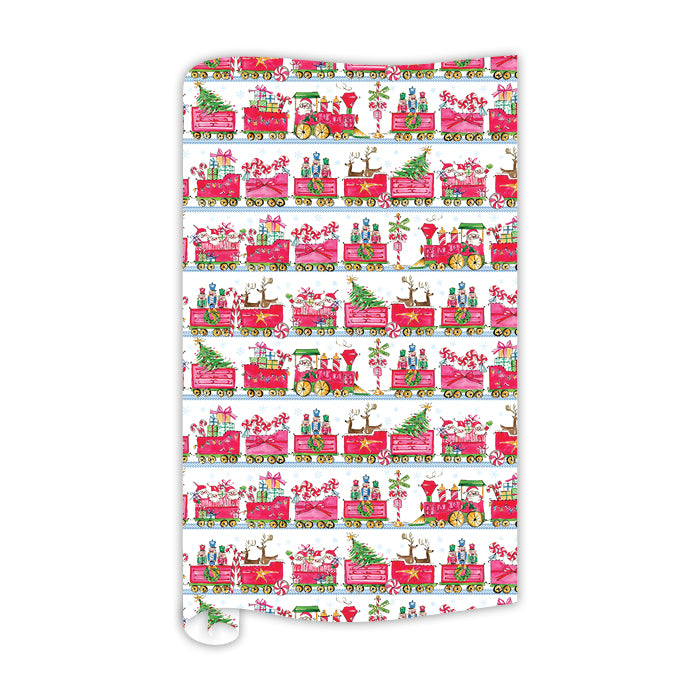 Wrapping Paper, North Pole Express Trains 8ft
