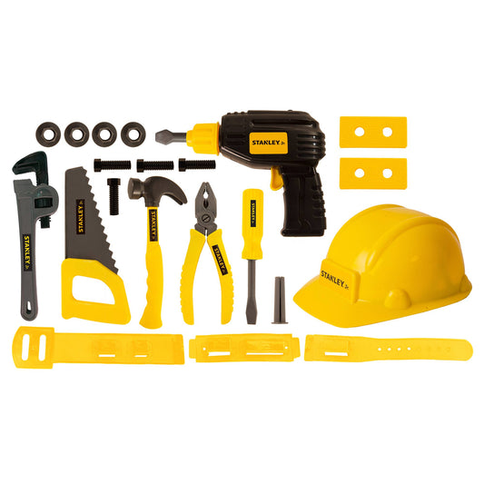 Yellow Toolbox Stanley Jr. 19-Piece Pretend Play Tool Set