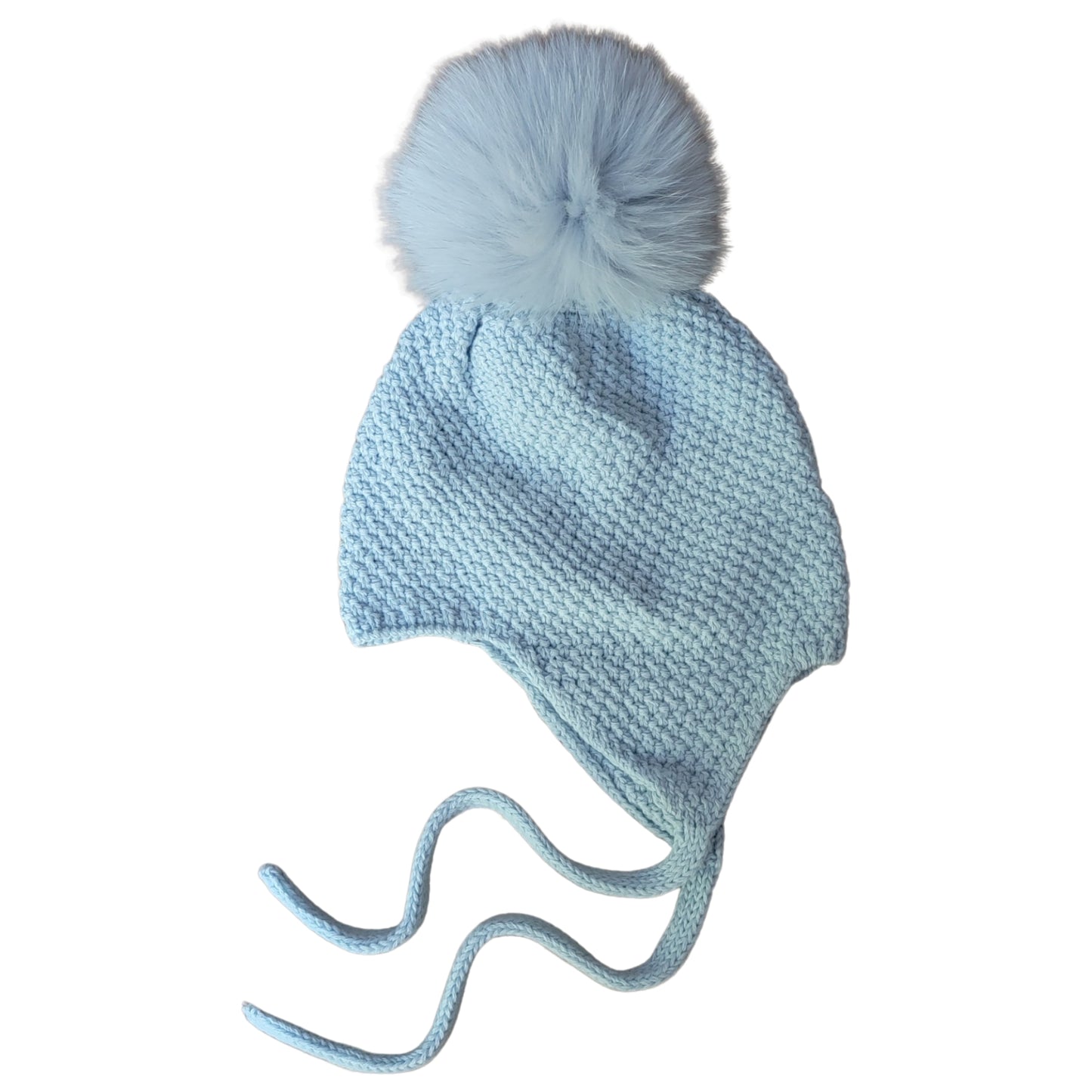 Tie on Lt. Blue Hat with Pom Pom