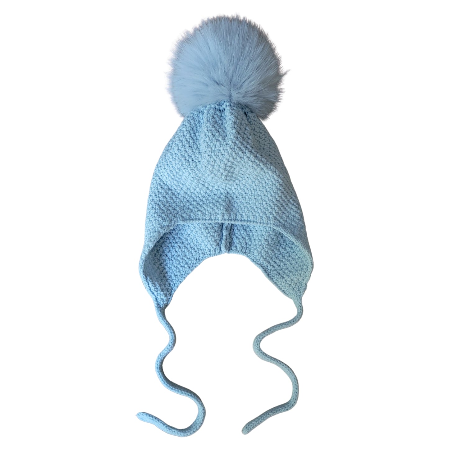 Tie on Lt. Blue Hat with Pom Pom