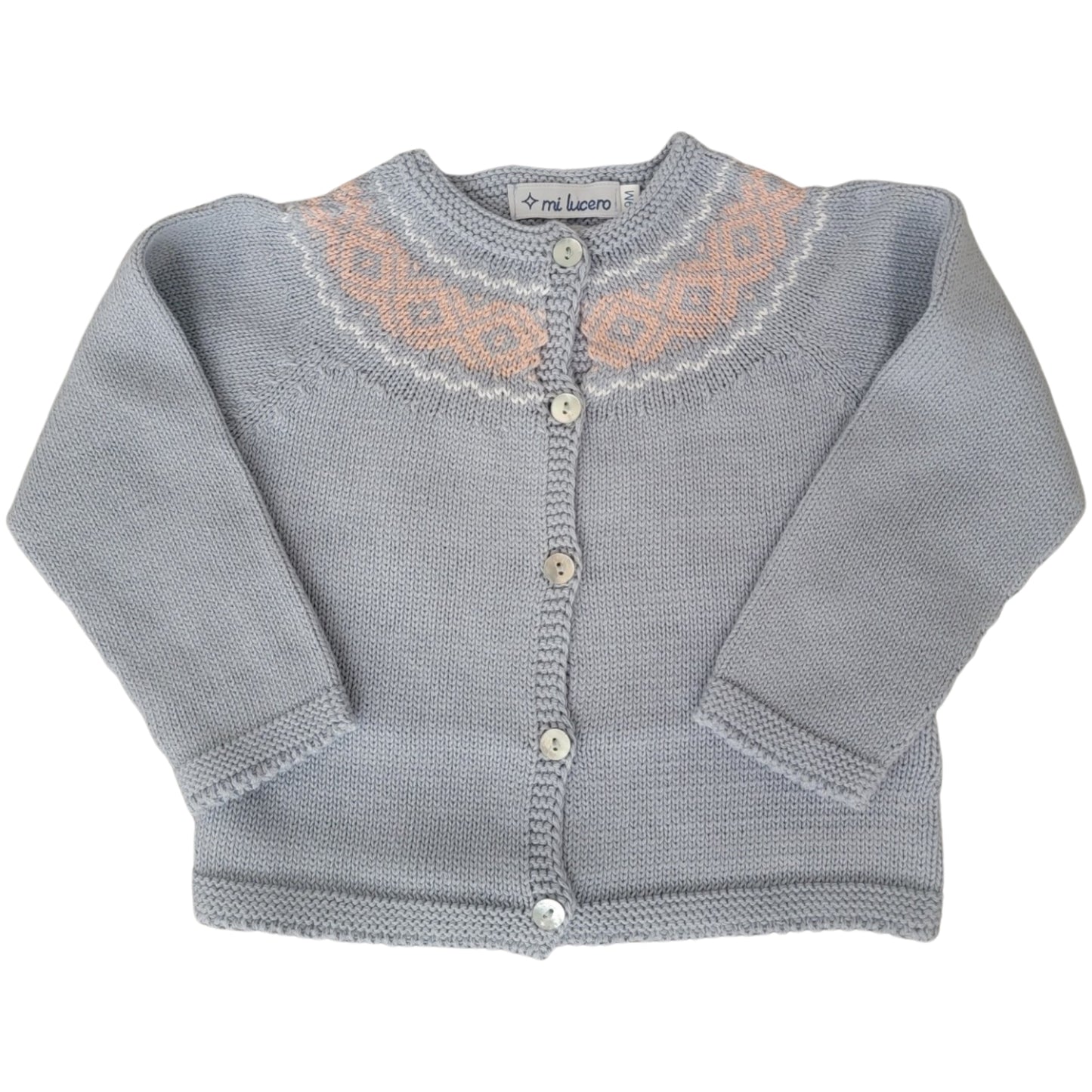 Fair Isle Blue & Rose Cardigan