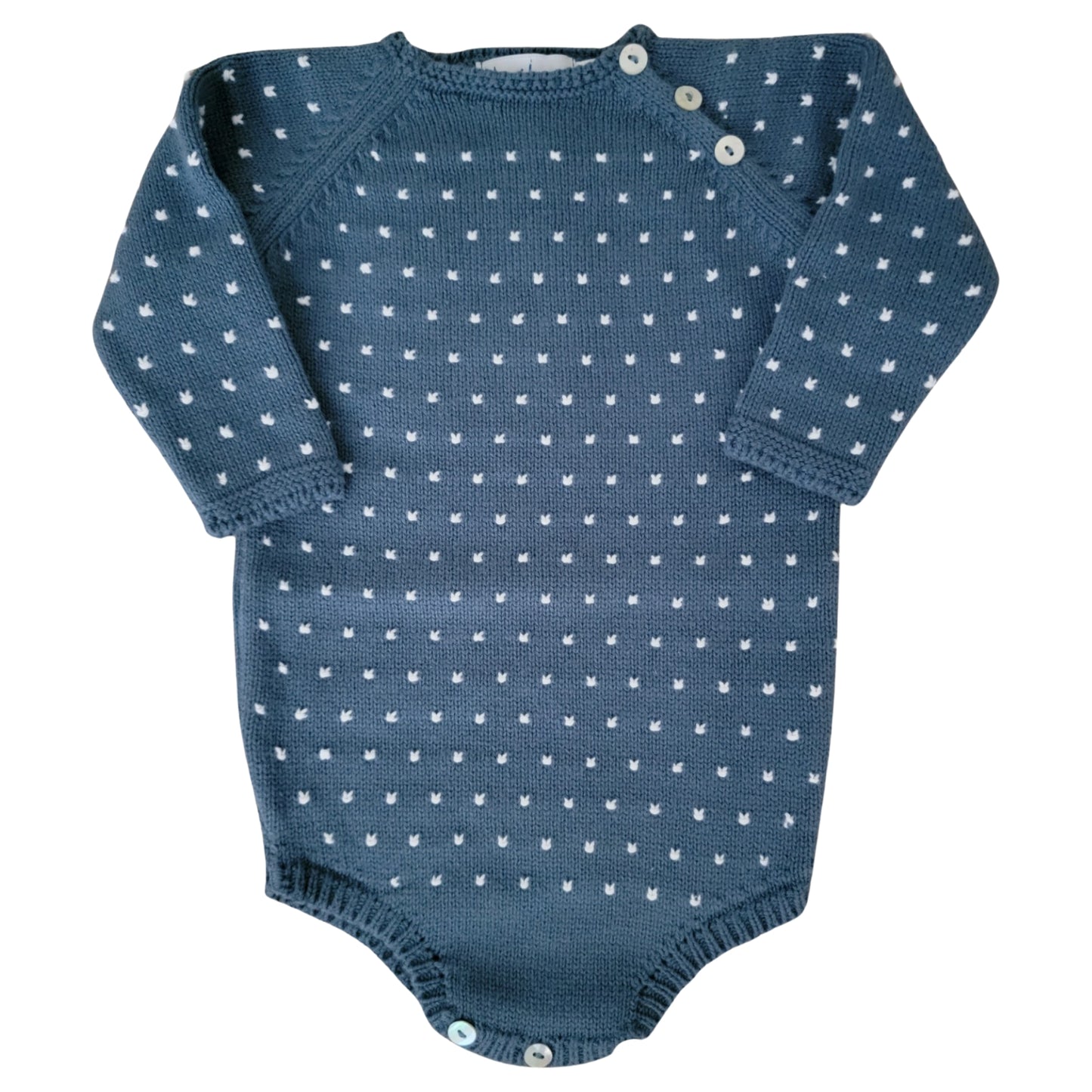 Boy Long Sleeve Dot Dark Blue Bubble