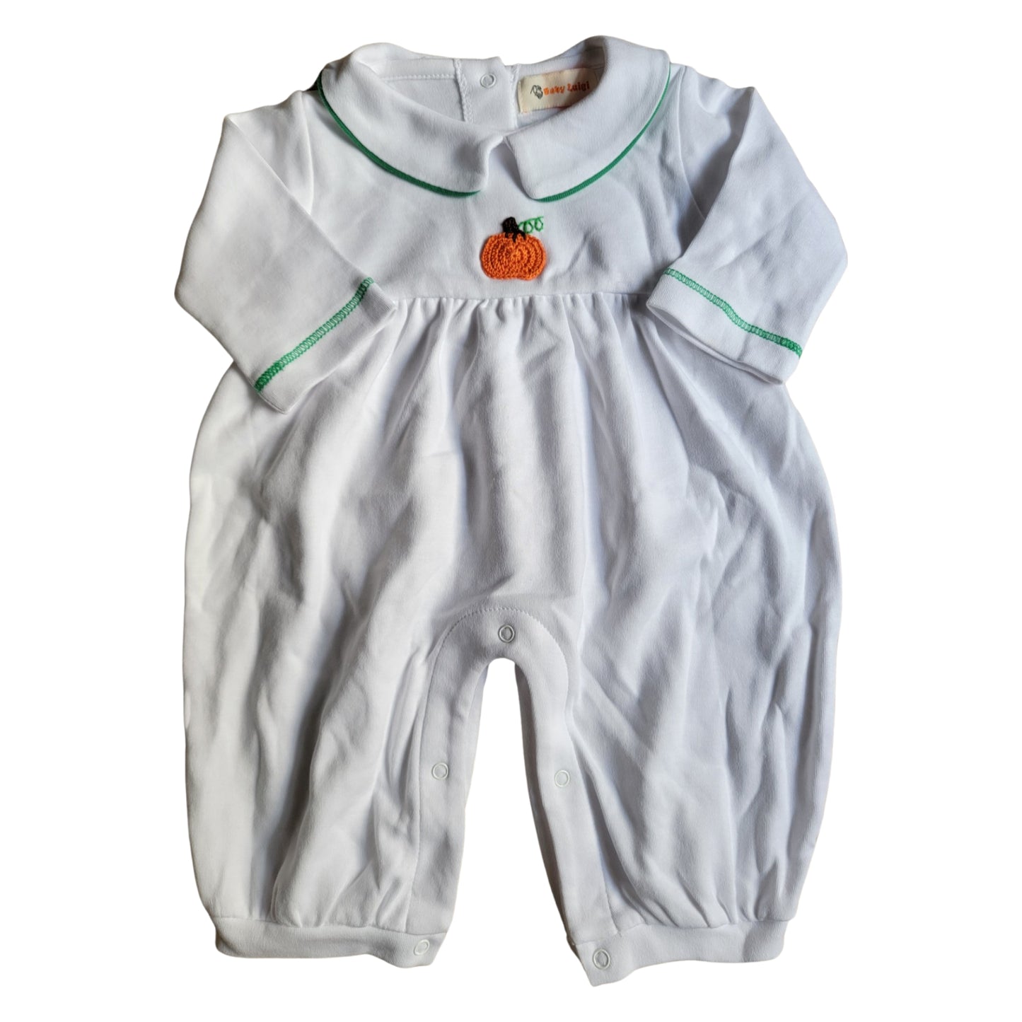 Boy's Crochet Pumpkin Playsuit