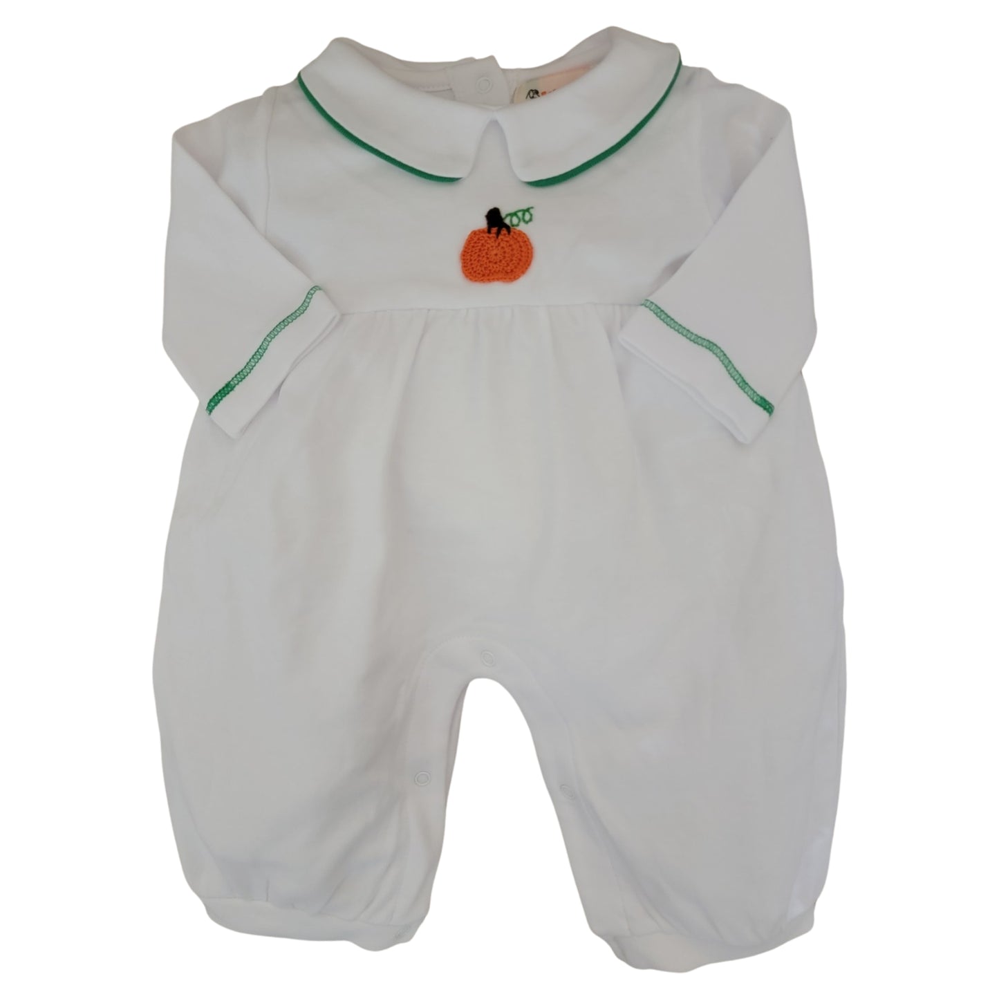 Boy's Crochet Pumpkin Playsuit