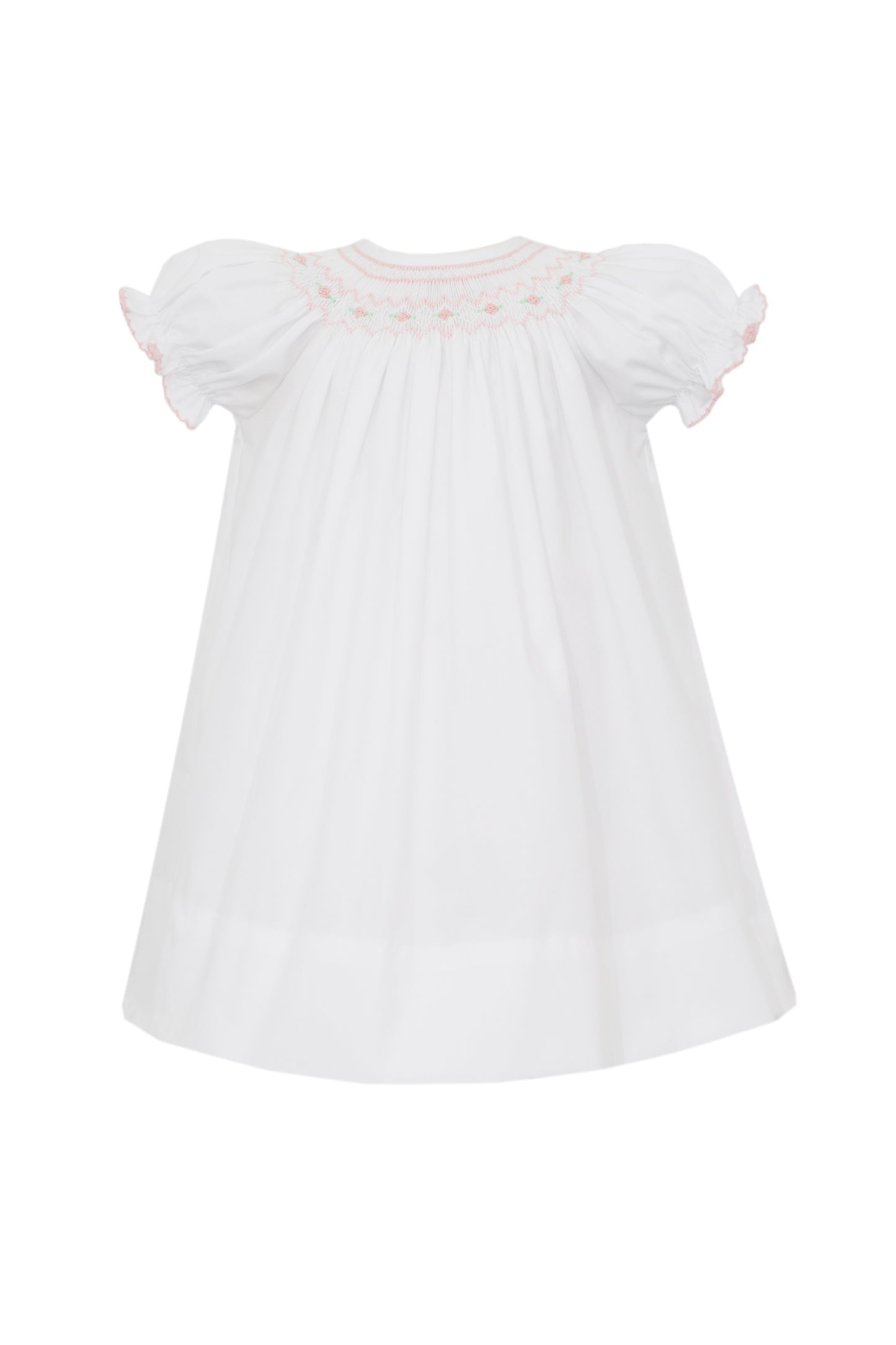 Bianca Bishop Smocked White Poplin Dress