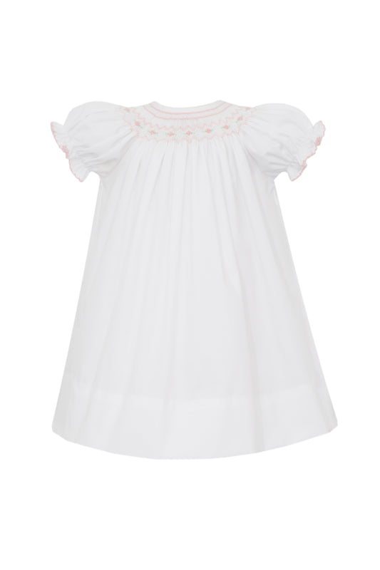 Bianca Bishop Smocked White Poplin Dress