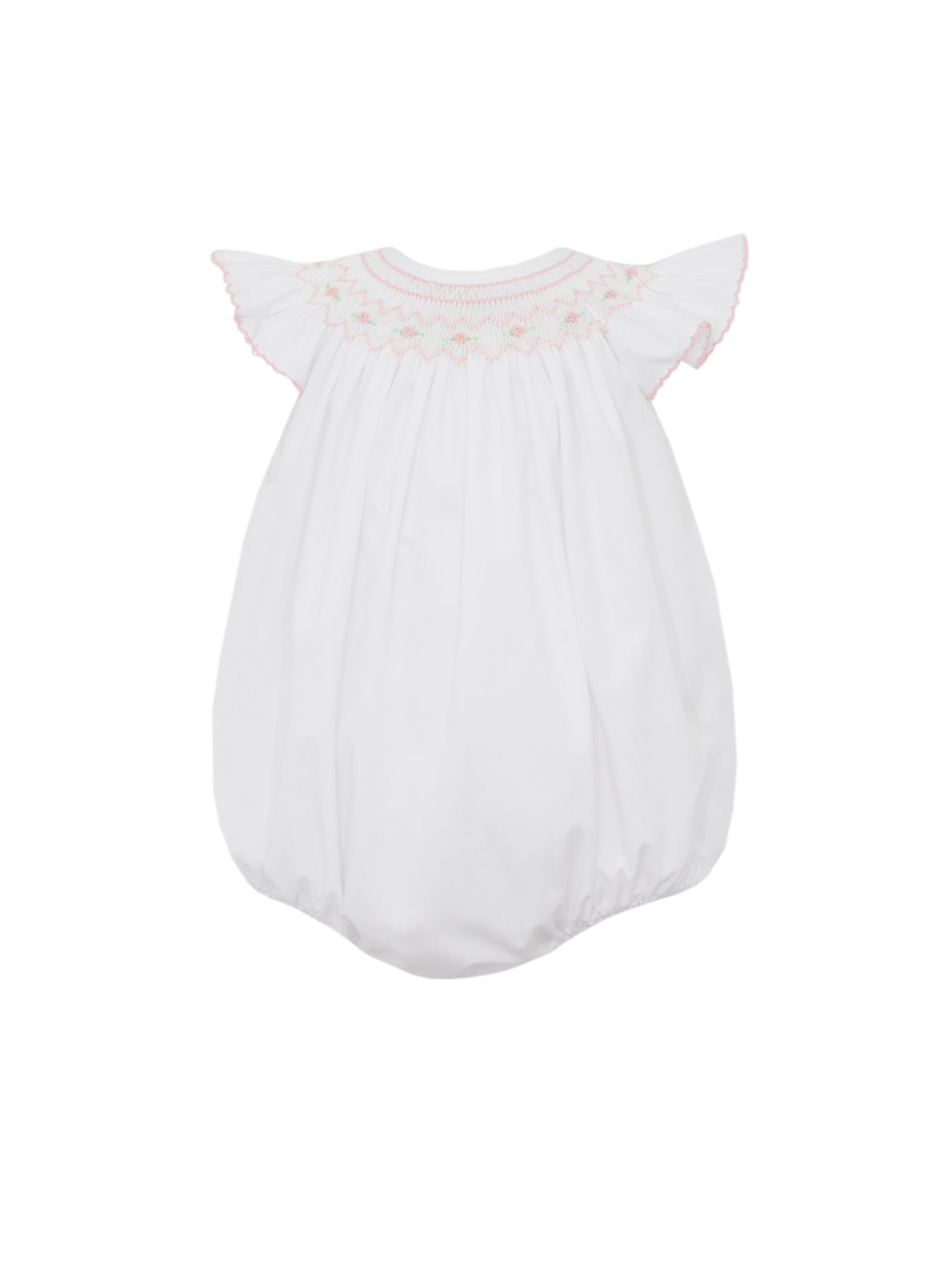 Bianca Bishop Smocked White Poplin Bubble