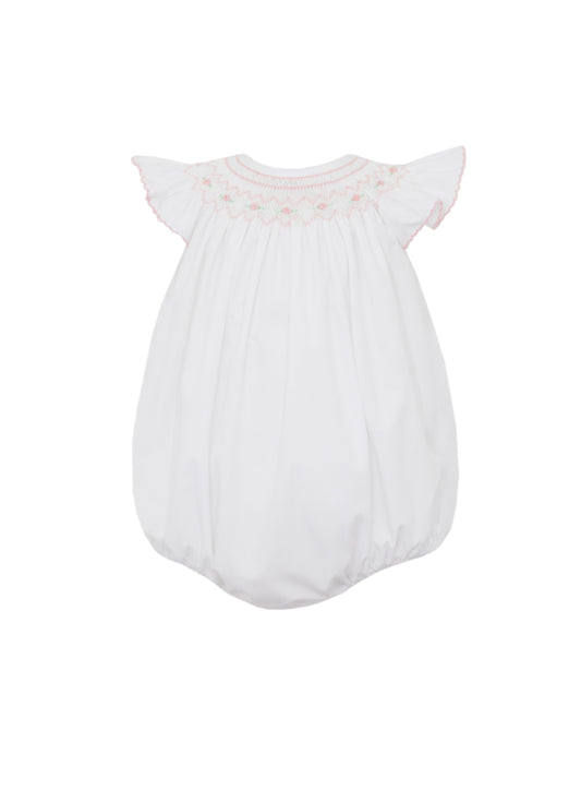 Bianca Bishop Smocked White Poplin Bubble