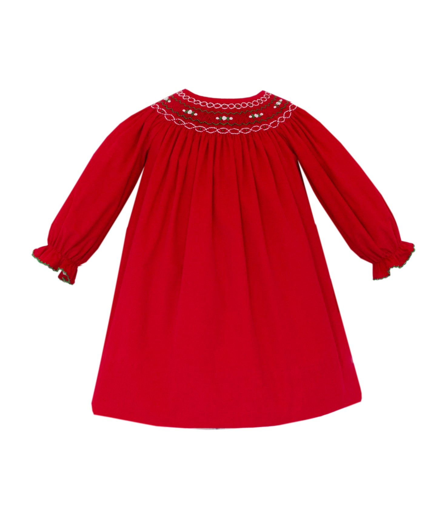 Rachel Red Corduroy Bishop Dress, Holiday