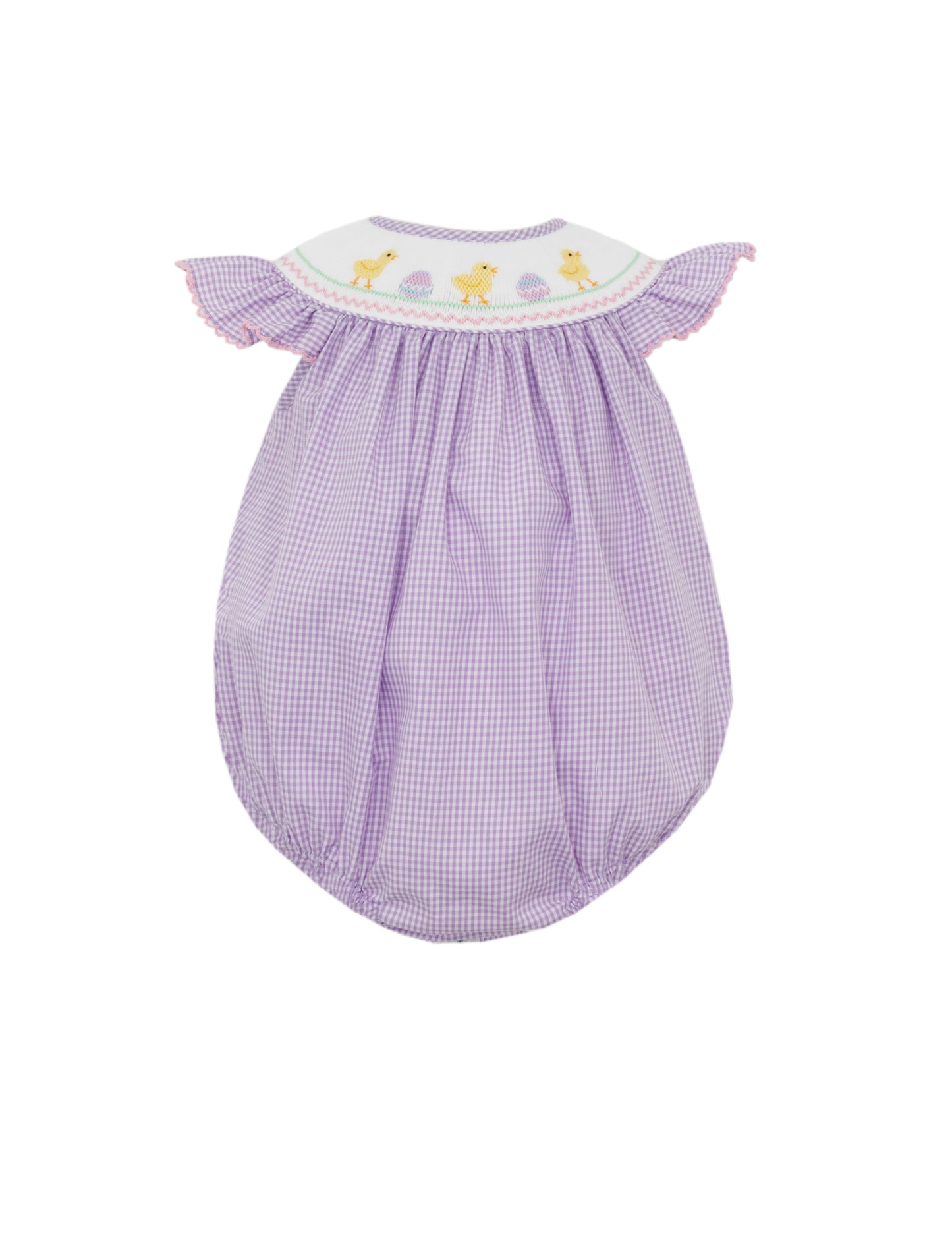 Girl's Chicks Bishop Smocked Lilac Gingham Bubble