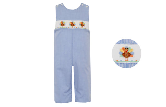 Turkey Blue Gingham Long Jon Jon