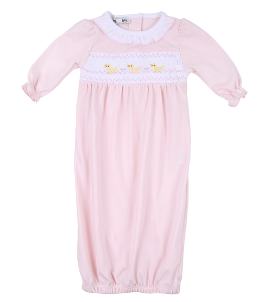 Just Ducky Classics Smocked Pink Gown