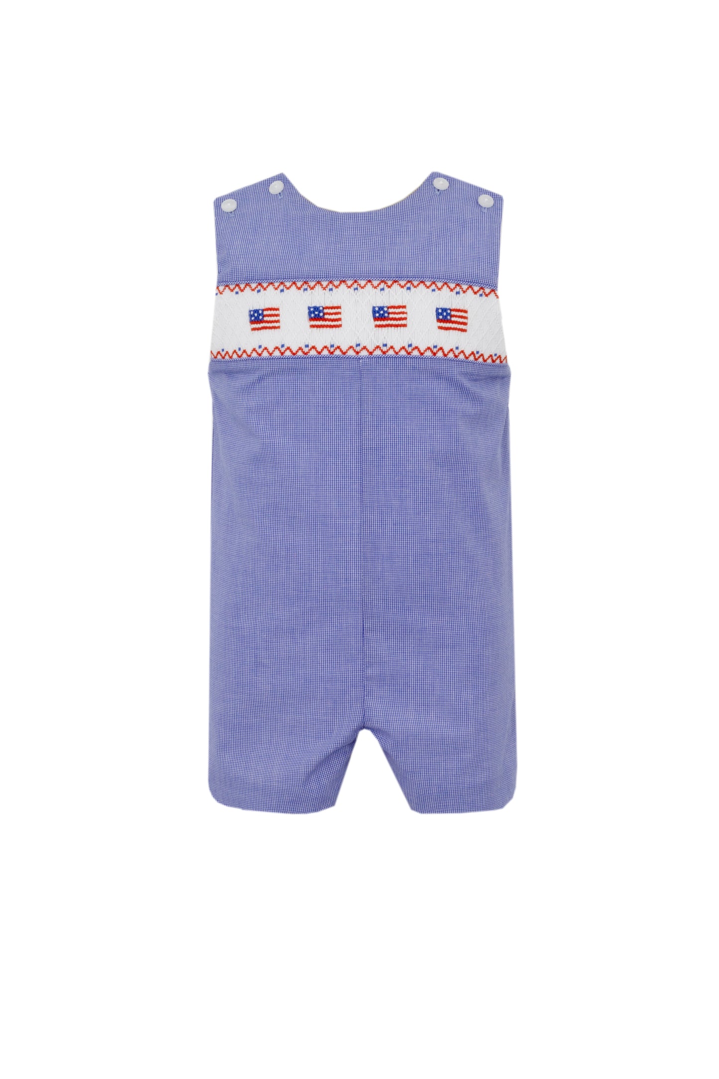 Flags Smocked Royal Blue Micro Check John John