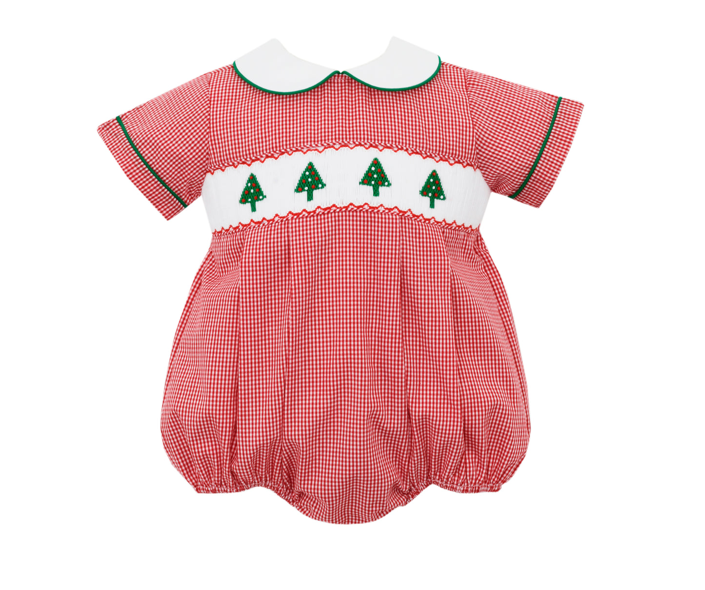 Boy Short Sleeve Trees Smocked Red Bubble