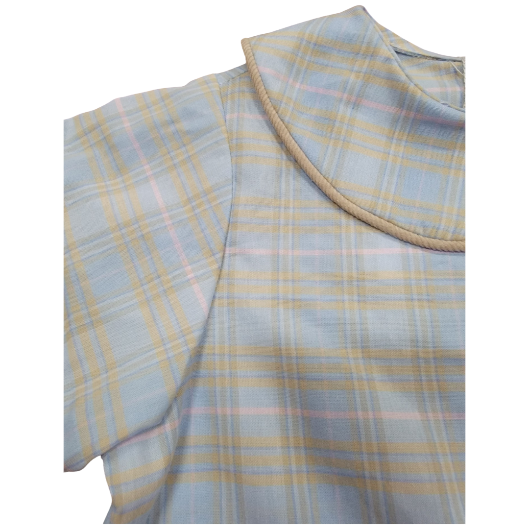 Tyler Boy Pant Set, Blue/Pink Plaid