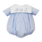 Boy's Pull Toys Square Collar Blue Gingham Bubble