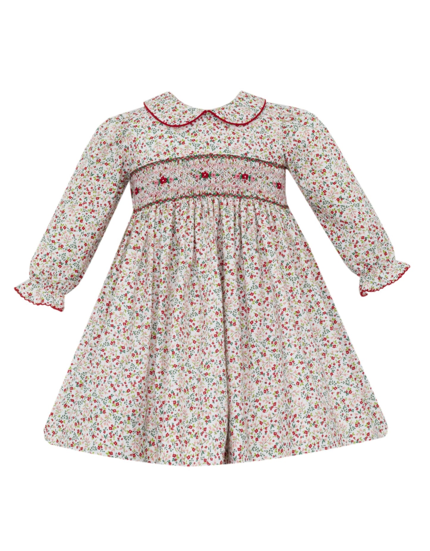 Lily Red & Pink Holiday Liberty Print Collared Float Dress