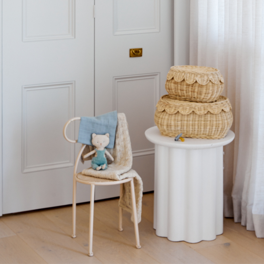 Rattan Scallop Basket Set