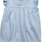 Girl's Lazy Daisy Embroidered Blue Stripe Apron Bubble