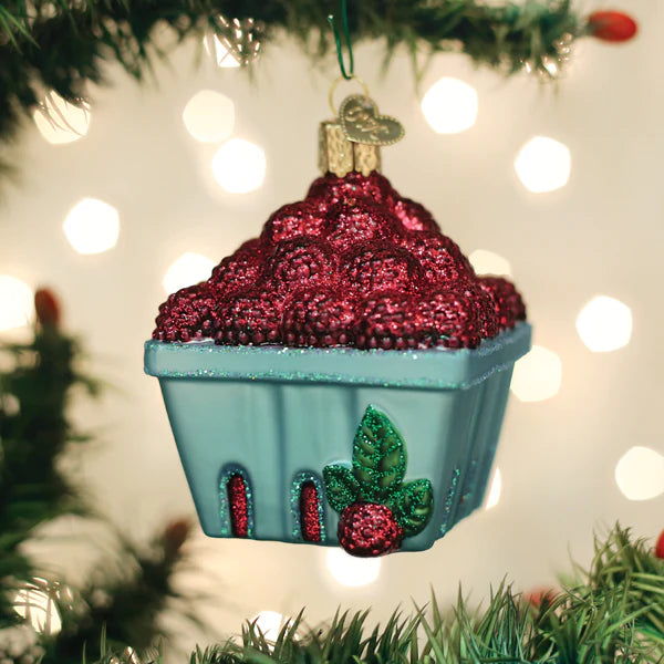 Ornament, Basket of Raspberries