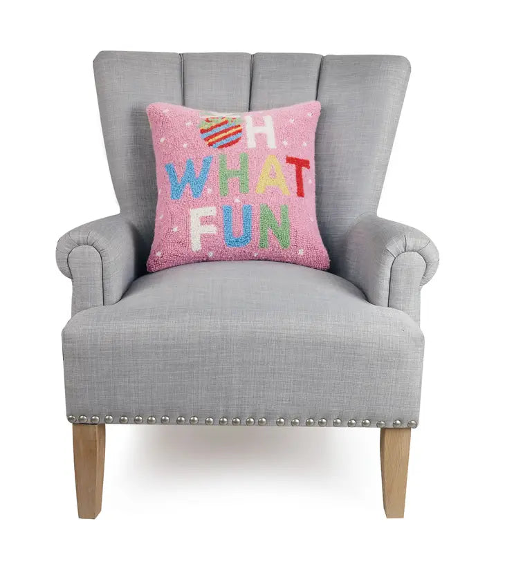 Hook Pillow, Oh What Fun