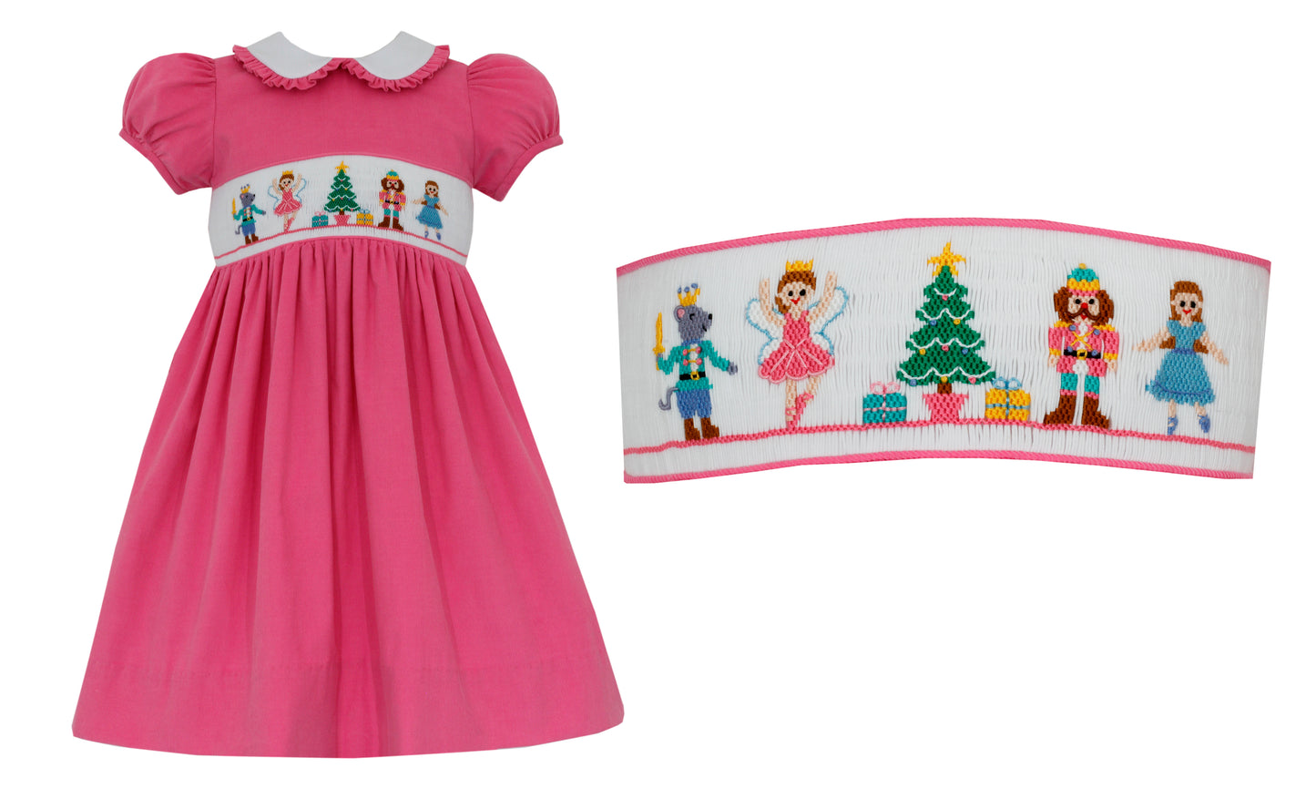 Girl Nutcracker Rose Pink Cord Dress