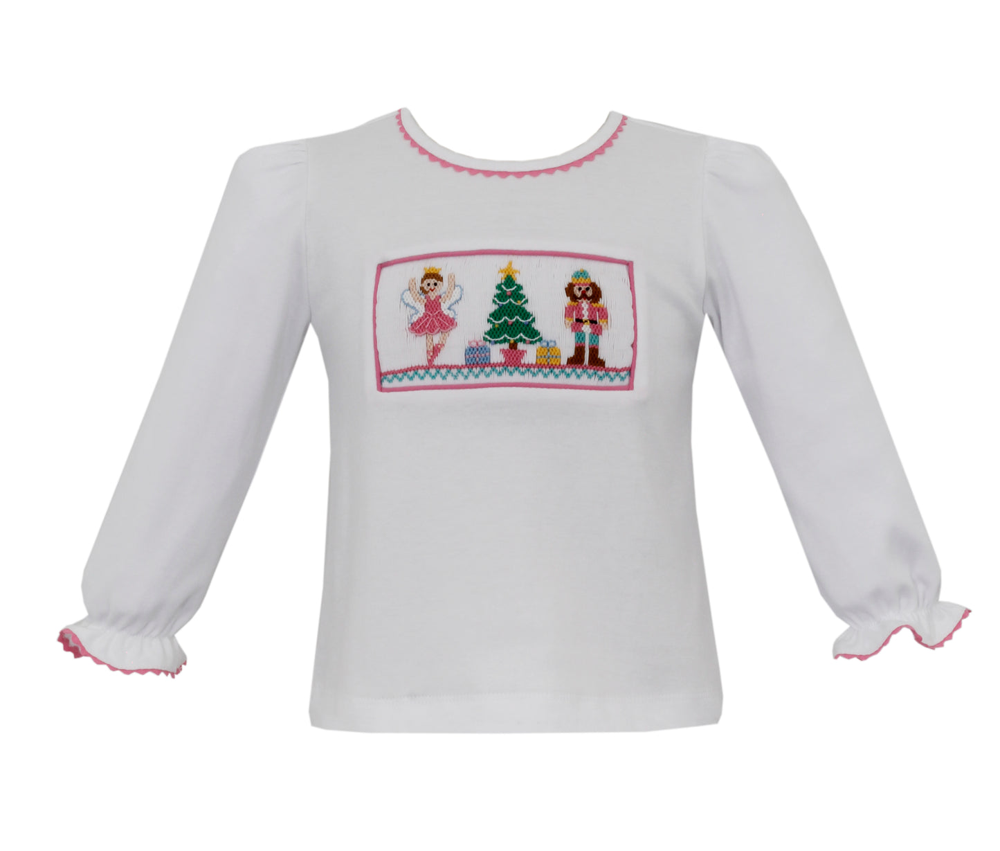 Girl Nutcracker Smocked Long Sleeve T-Shirt