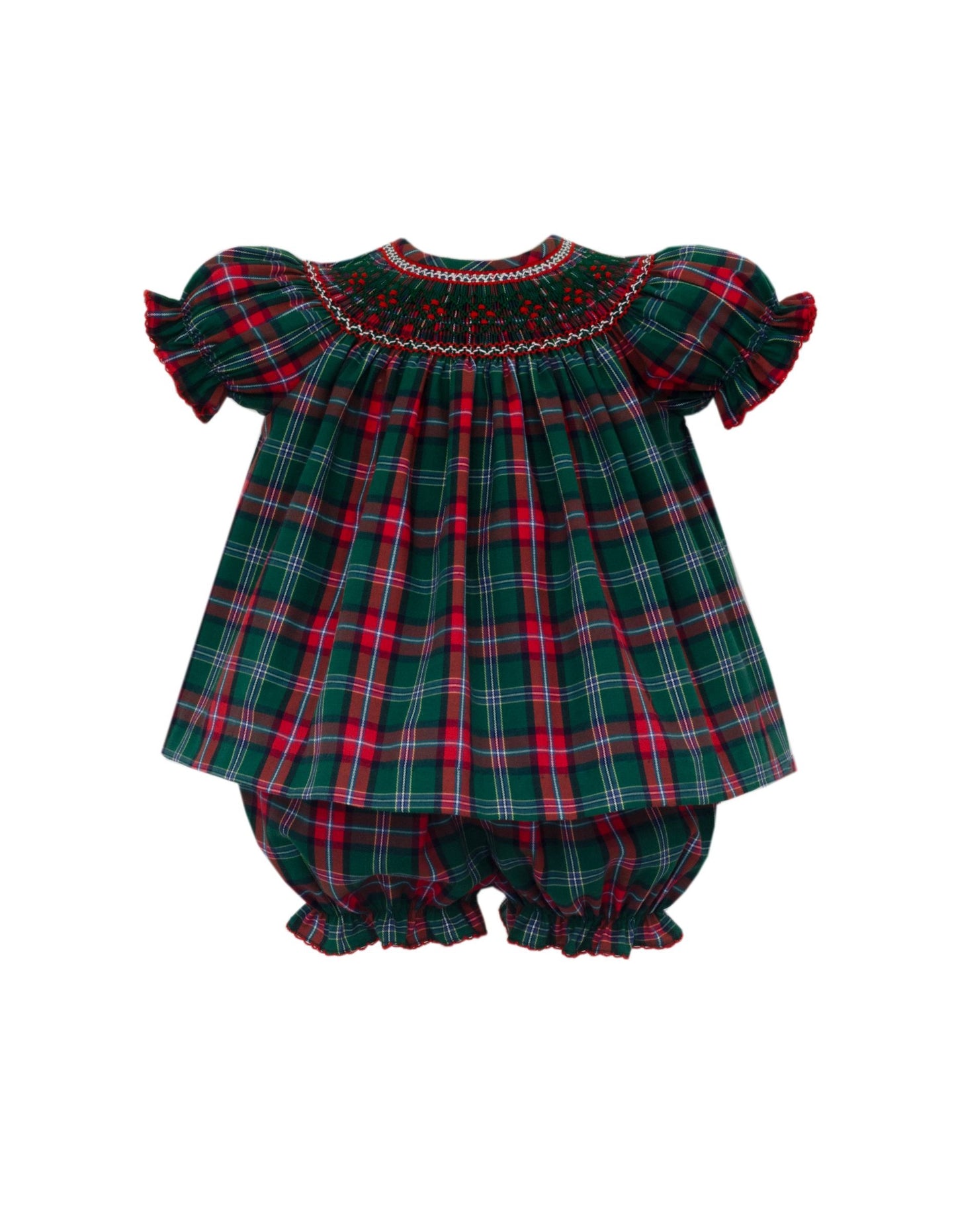 Madison Green & Red Plaid Bishop Bloomer Set