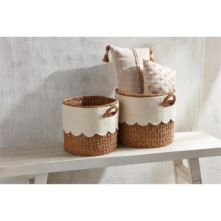 Seagrass Basket with Scallop Canvas (sold individually)