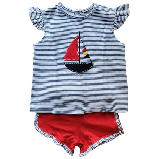 Girl's Colorful Sail Short Set