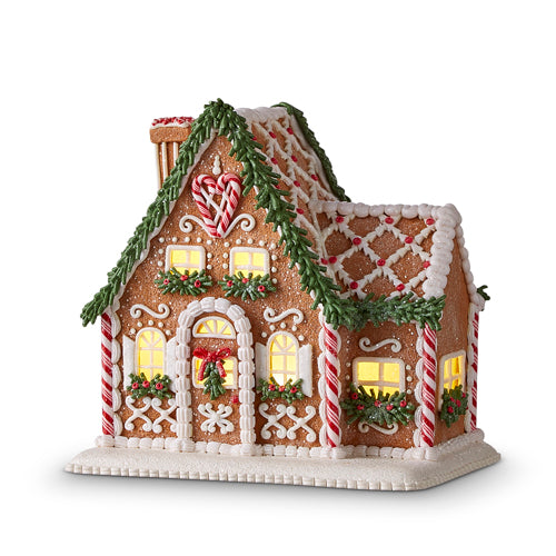 Lighted Gingerbread House with Chimney 8.75"