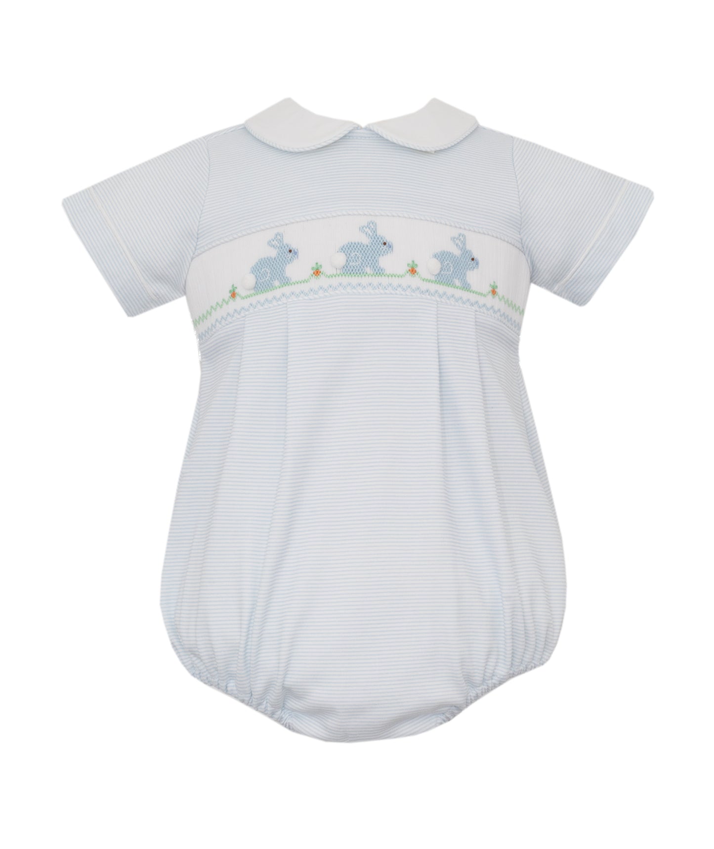 Smocked Bunny Knit Stripe Bubble