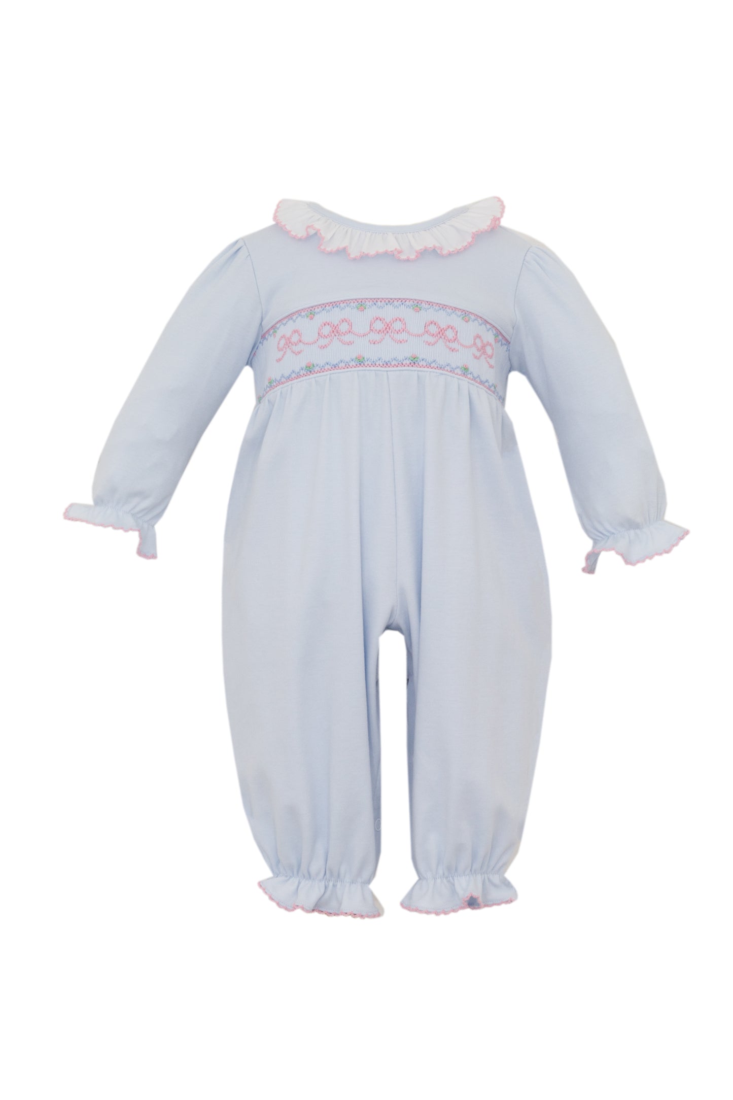 Girl's Blue Knit Bow Romper