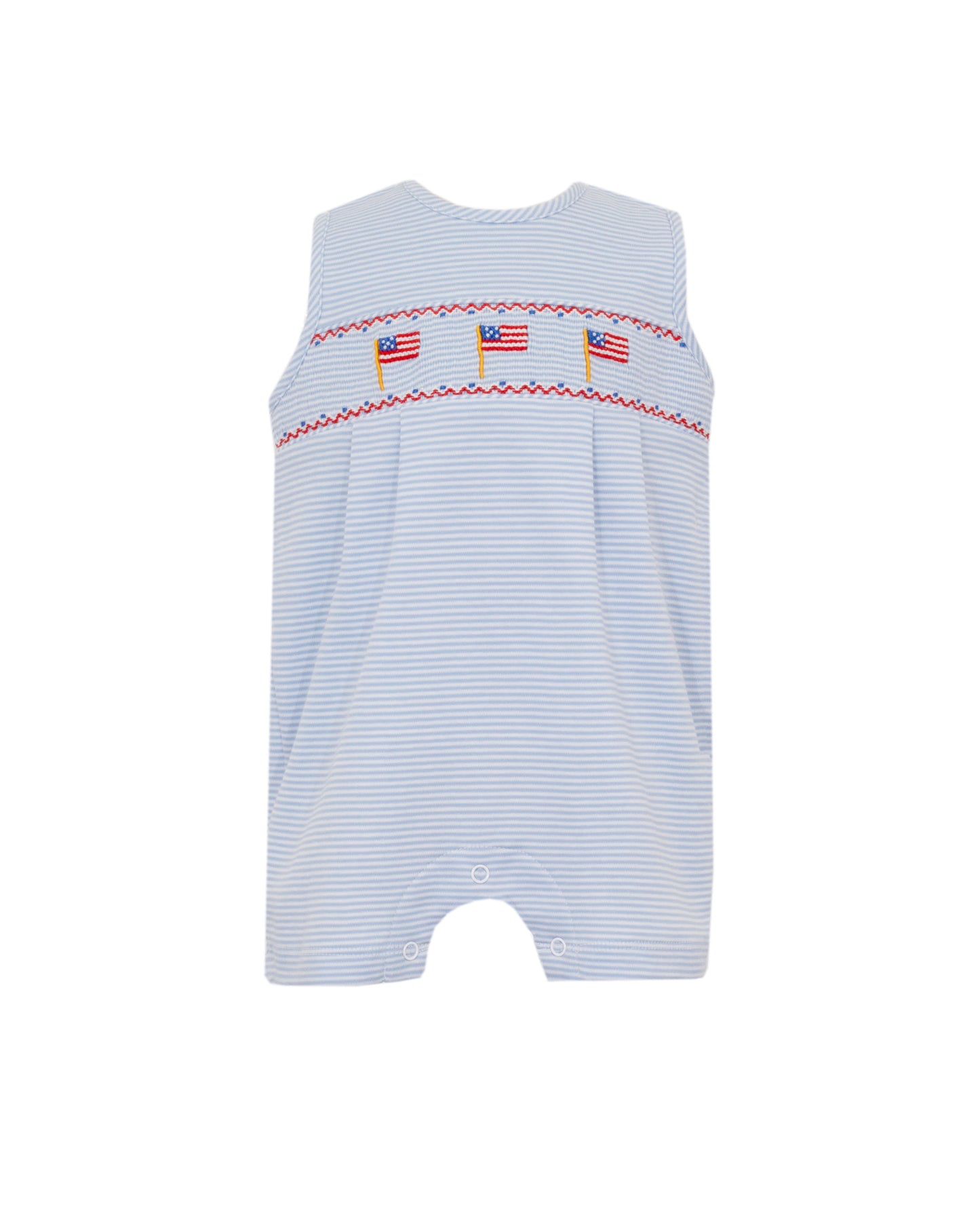 Flags Smocked Light Blue Stripe Knit John John