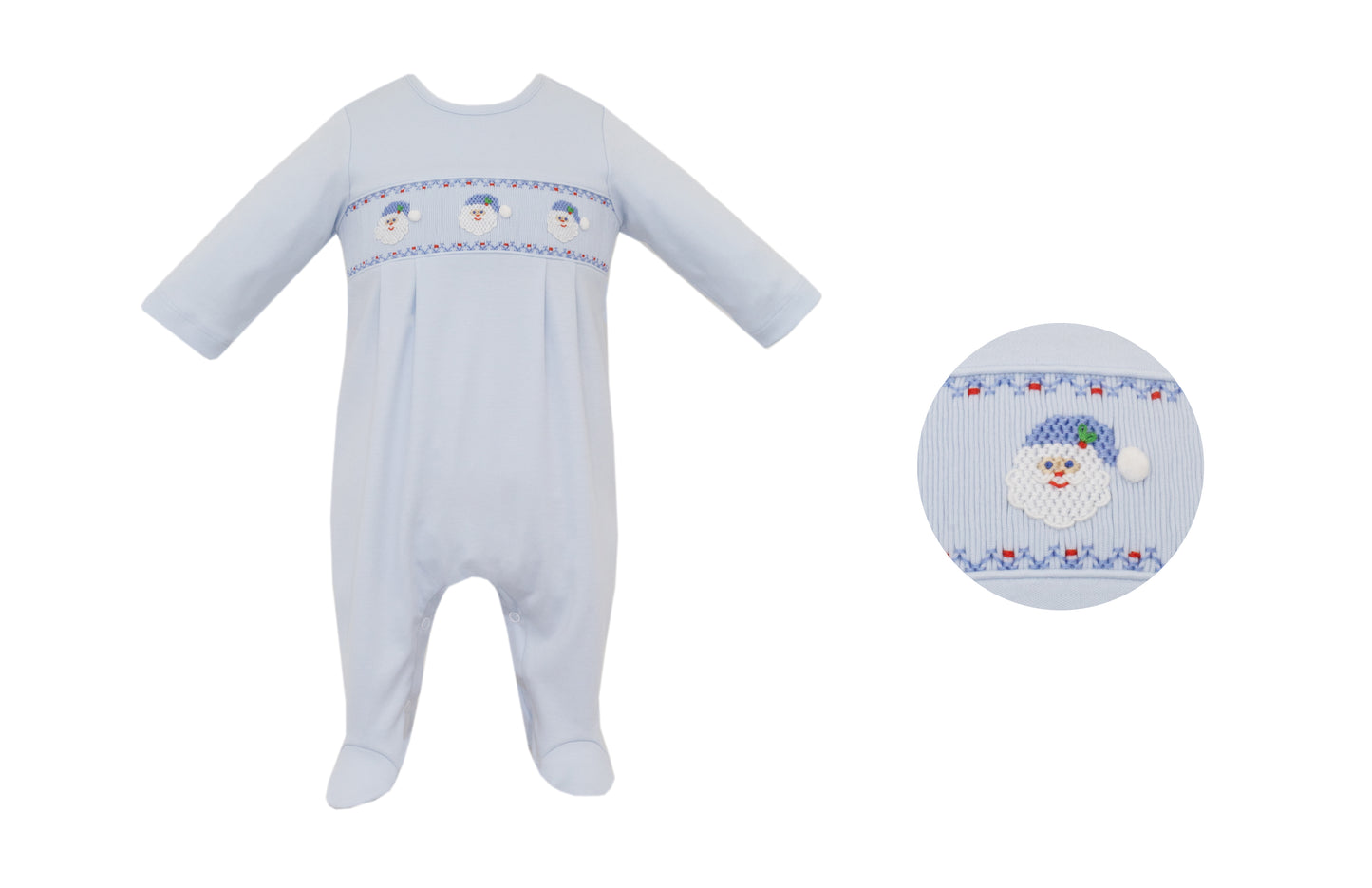 Long Sleeve Knit Footie, Santa