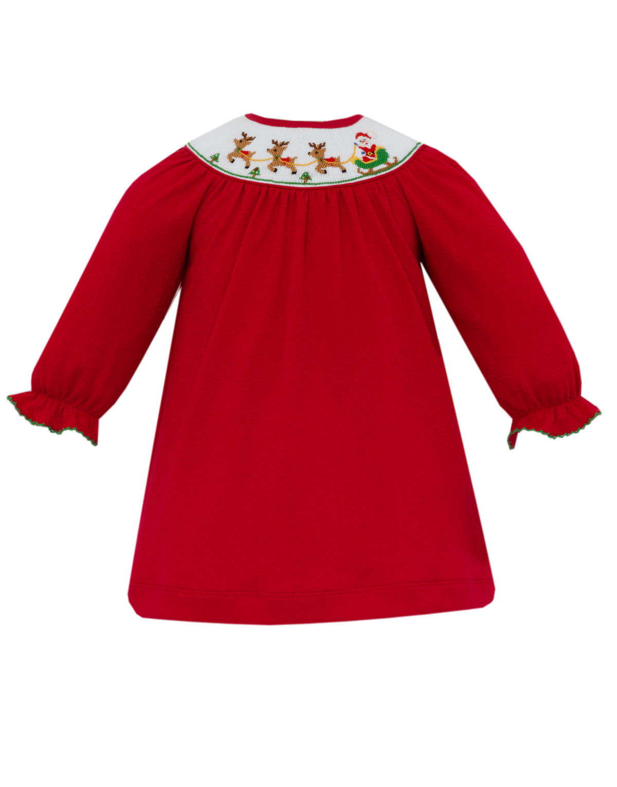 Santa's Sleigh Red Knit Bishop Dress