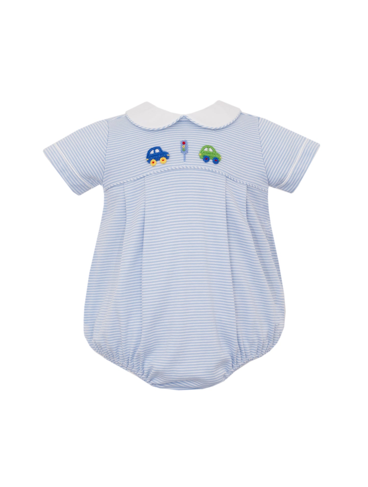 Cars Crocheted Blue Stripe Knit Bubble
