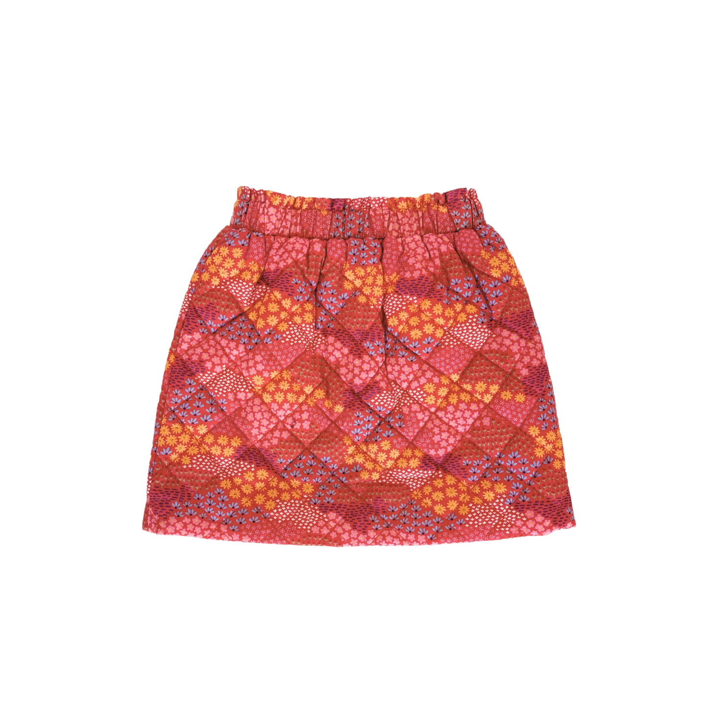 Quilted Skirt in Red Floral