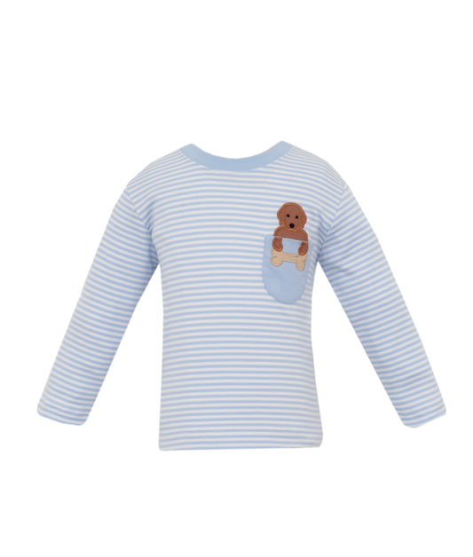 Labs Blue Knit Stripe Boys T-Shirt