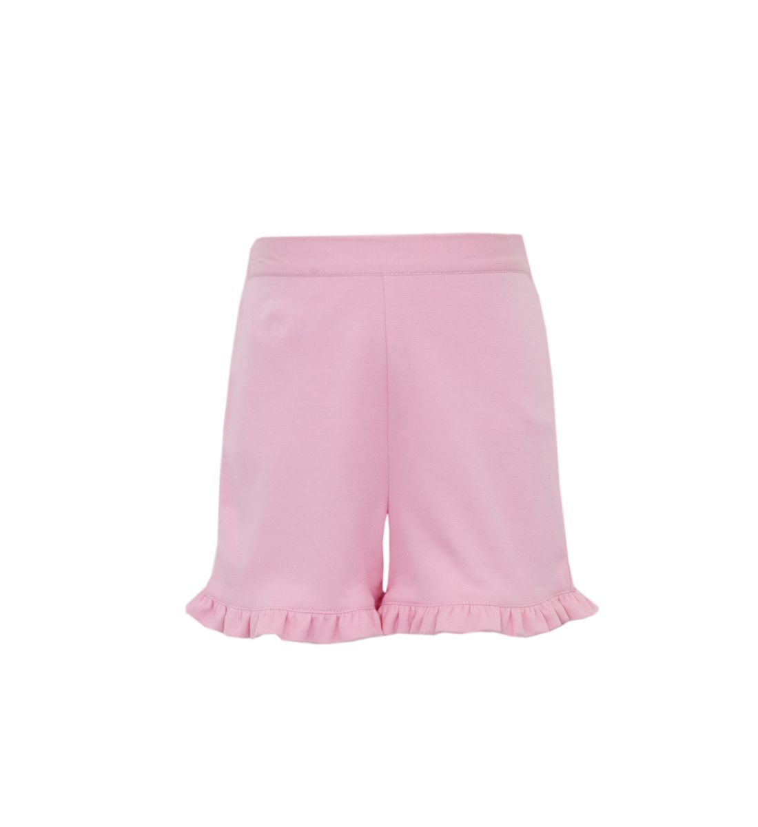 Girl's Pink Knit Ruffle Shorts