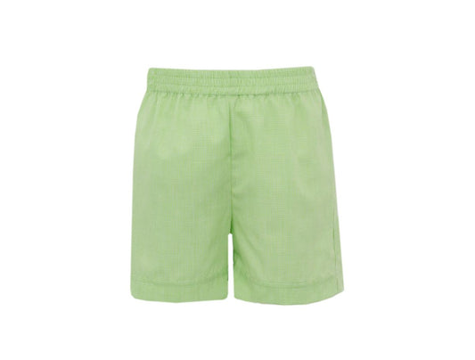 Boy's Lime Green Microcheck Shorts
