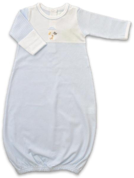 Boy Animal Mobile Blue Stripe Daygown