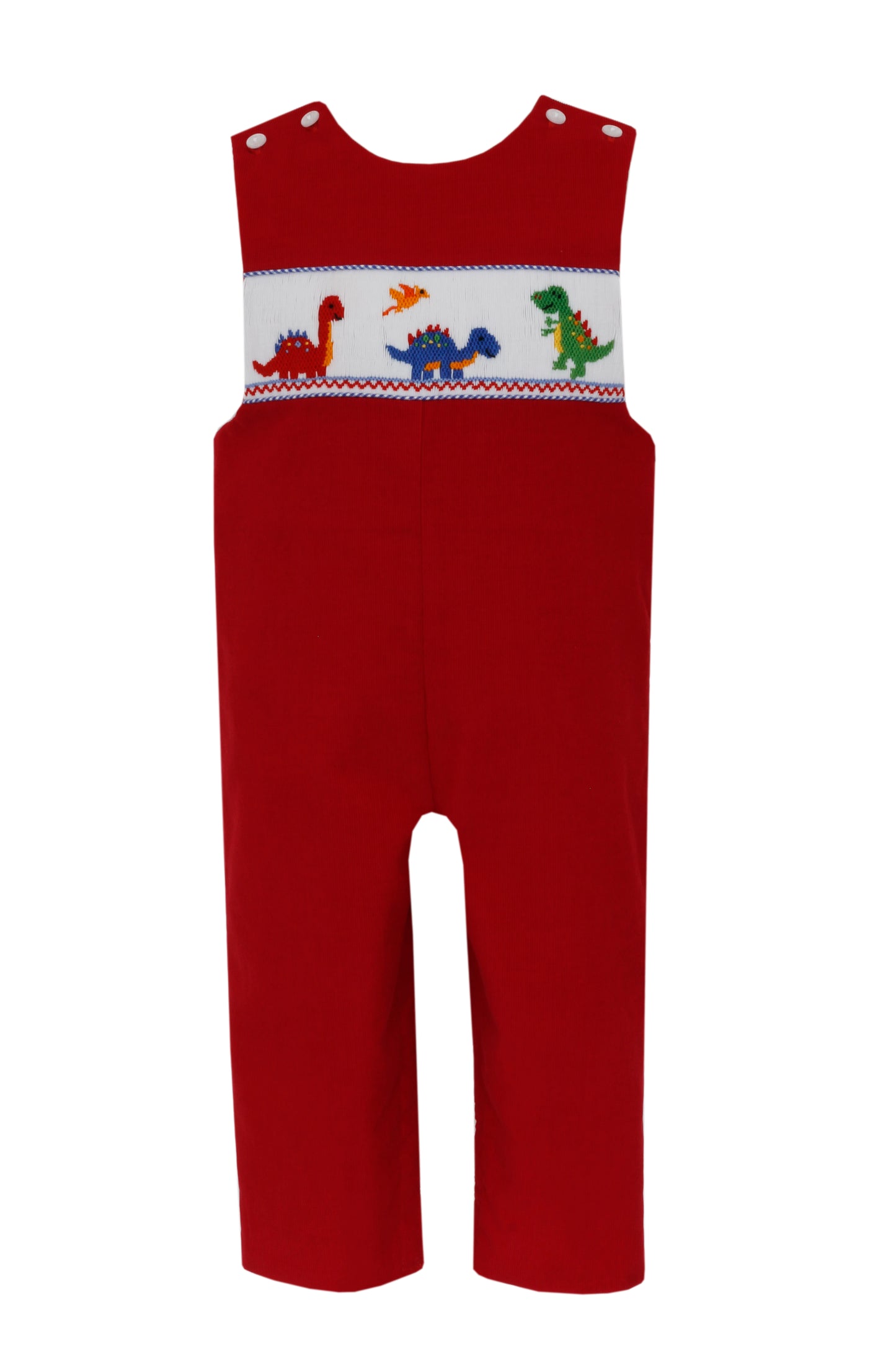 Boy Dinosaurs Red Cord Long John John