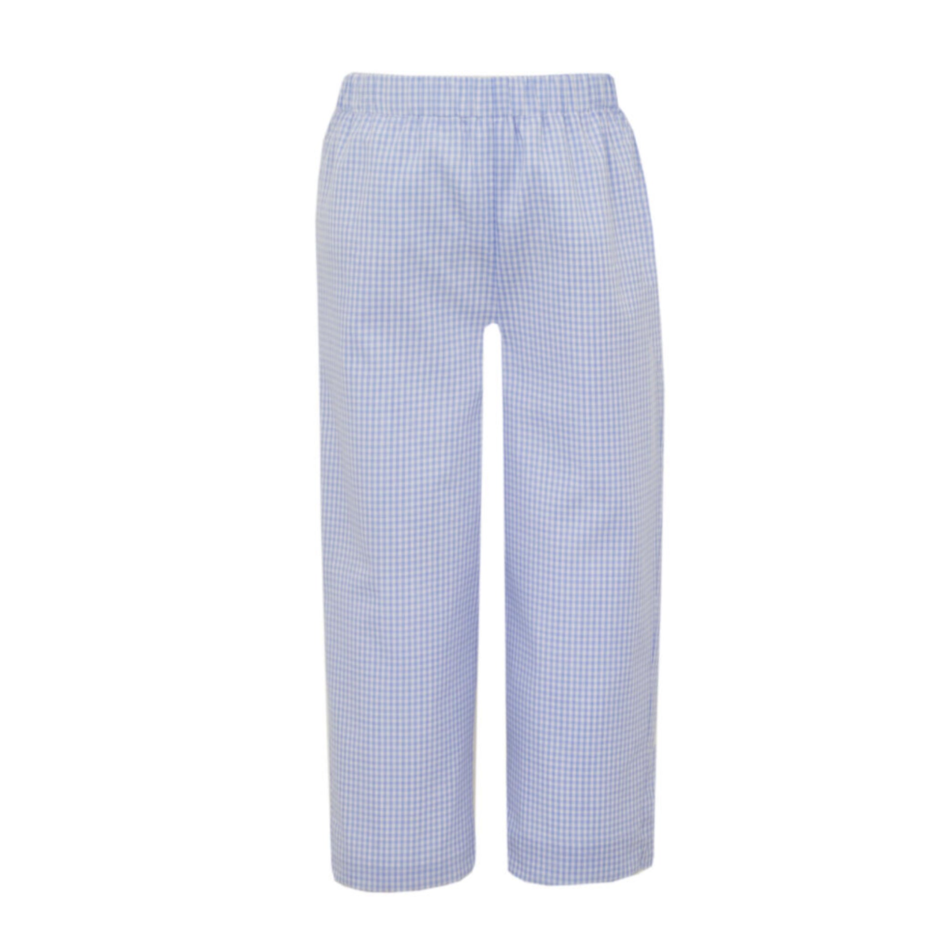 Fashion blue gingham pants