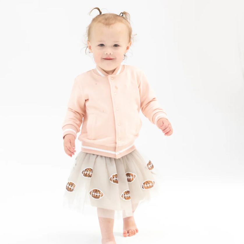 Letterman Jacket, French Terry Solid Pink