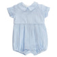 Light Blue Seersucker Stripe Dressy Short Sleeve Bubble