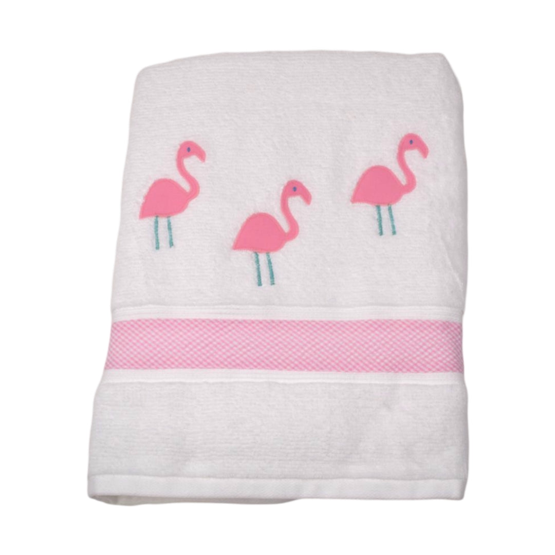 Beach Towel, Girl Flamingos 2025