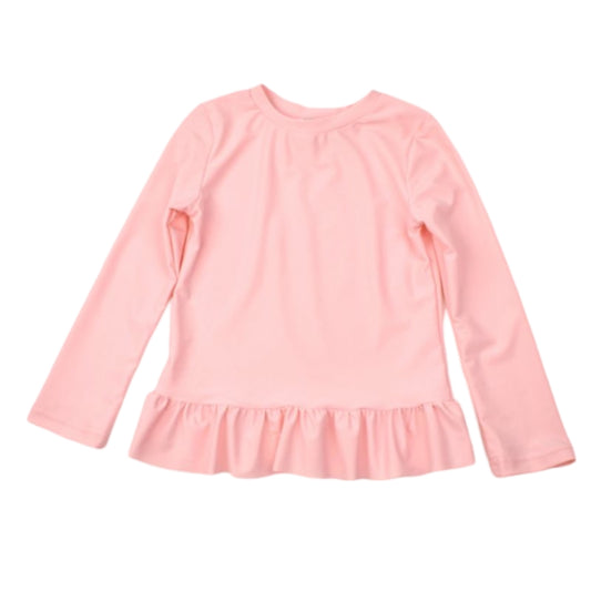 Light Pink Ruffle Rash Guard